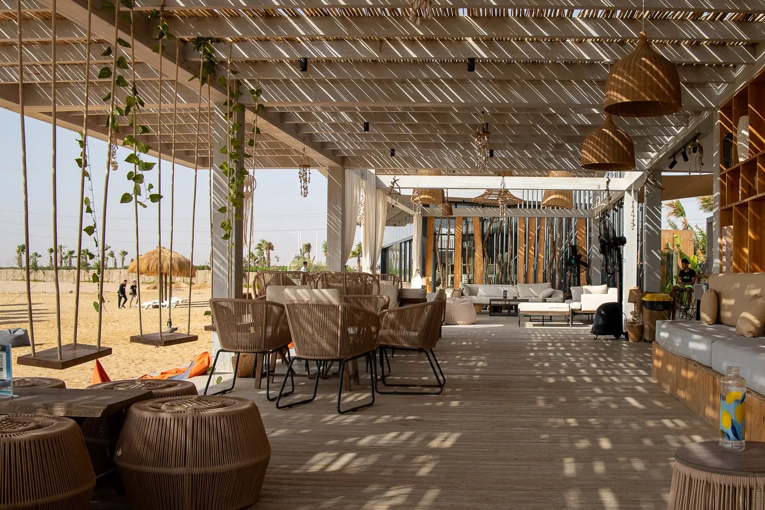 Lounge area at Fins Sokhna with comfortable seating and relaxing ambiance