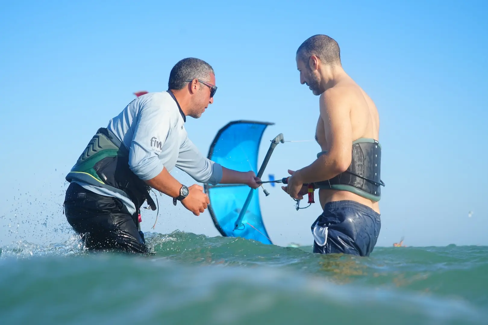 Kitesurfing on the Red Sea at Fins, Sokhna